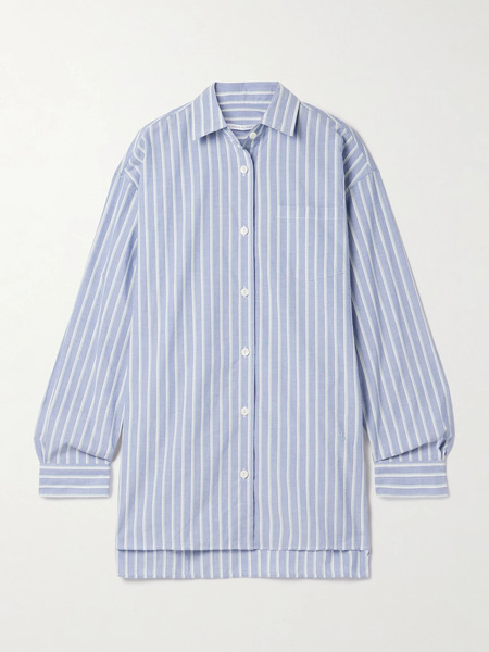  Maria Mcmanus Maria Mcmanus - Oversized Striped Organic Cotton Shirt - Blue 