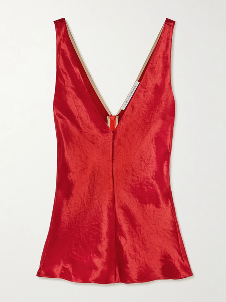  Maria Mcmanus Maria Mcmanus - Paneled Hammered-satin Camisole - X Small 