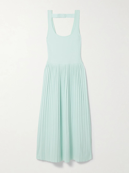  Maria Mcmanus Maria Mcmanus - Pleated Stretch-knit Midi Dress - Mint 