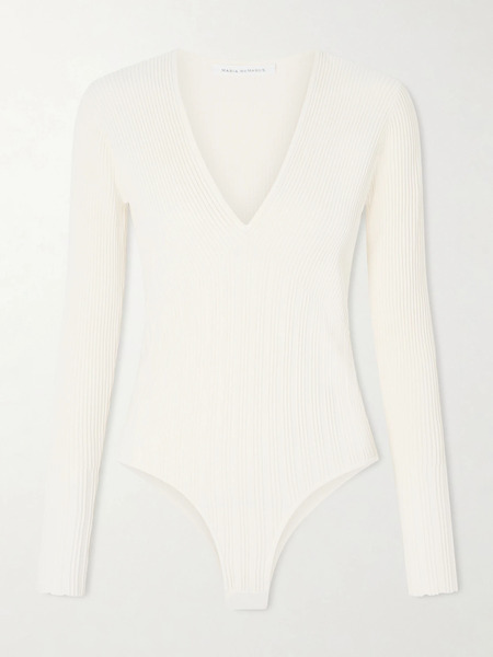  Maria Mcmanus Maria Mcmanus - Recycled Ribbed-knit Bodysuit - Ivory 