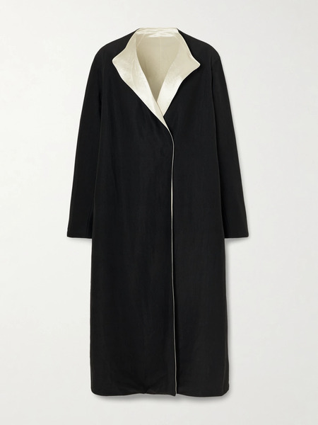  Maria Mcmanus Maria Mcmanus - Reversible Twill And Hammered-satin Coat - Black 
