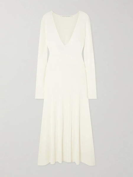  Maria Mcmanus Maria Mcmanus - Ribbed-knit Midi Dress - Off-white 
