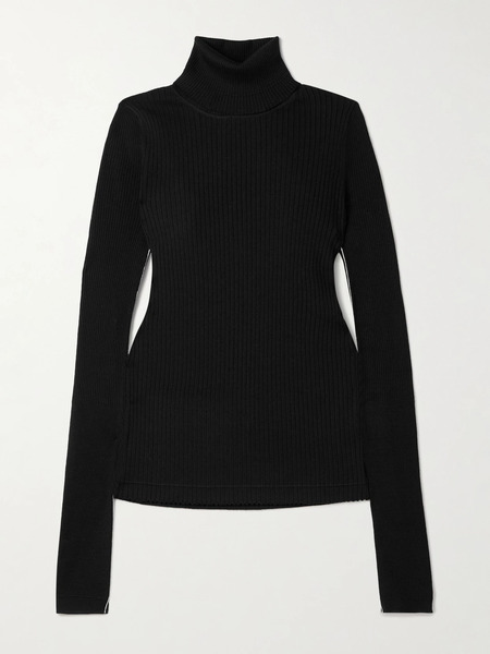  Maria Mcmanus Maria Mcmanus - Ribbed Merino Wool Turtleneck Sweater - Black 