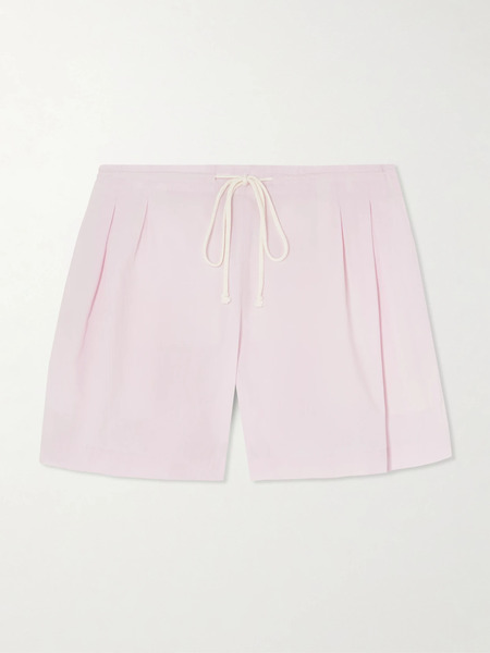  Maria Mcmanus Maria Mcmanus - Rope-trimmed Pleated Poplin Shorts - Blush 