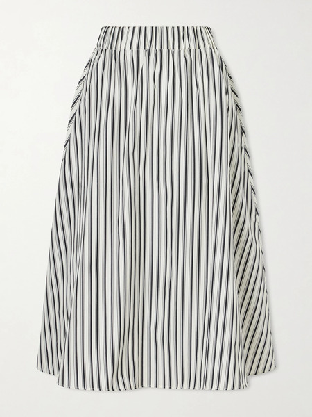  Maria Mcmanus Maria Mcmanus - Striped Organic Cotton-poplin Midi Skirt - Multi 