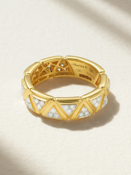  Marina B Marina B - Triangolini 18-karat Gold Diamond Ring - 7 