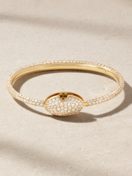  Marla Aaron Marla Aaron - Allstone Oval Musgrave 18-karat Gold Diamond Bracelet - One Size 