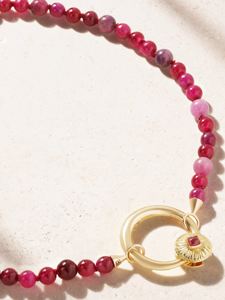  Marla Aaron Marla Aaron - Flower Musgrave Lock 14-karat Gold, Ruby And Spinel Necklace - Silver 