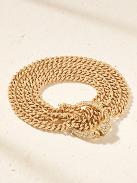  Marla Aaron Marla Aaron - 14-karat Gold Diamond Bracelet - One Size 
