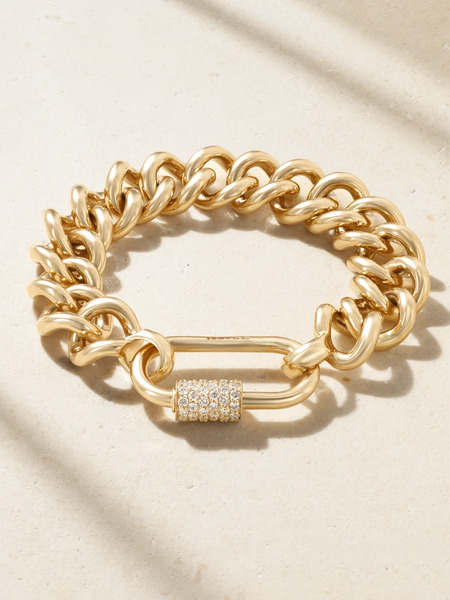  Marla Aaron Marla Aaron - Mega Curb 14-karat Gold Diamond Bracelet - One Size 