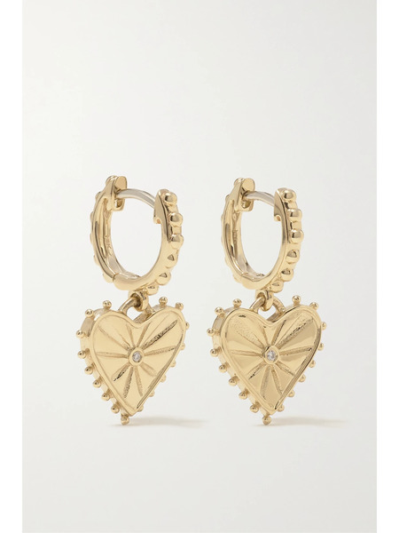  Marlo Laz Marlo Laz - Agape 14-karat Gold Diamond Hoop Earrings - One Size 