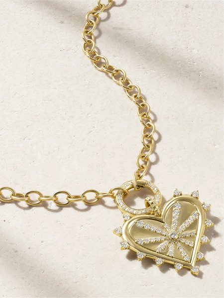 Marlo Laz Marlo Laz - Small Spiked Pavé 14-karat Gold Diamond Necklace - One Size 