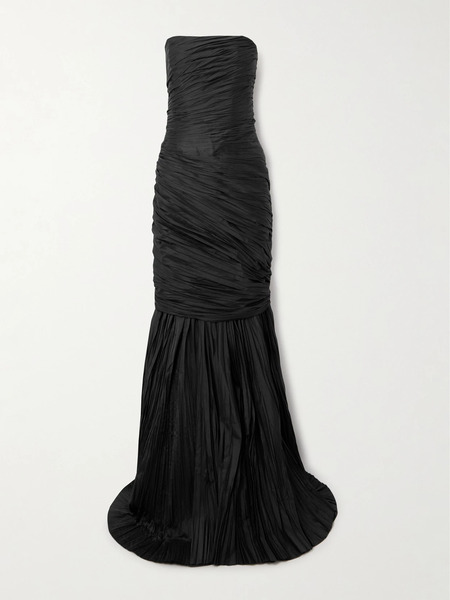  Marmar Halim Marmar Halim - Ruched Taffeta Gown - Black 