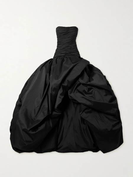  Marmar Halim Marmar Halim - Strapless Plissé-taffeta Gown - Black 