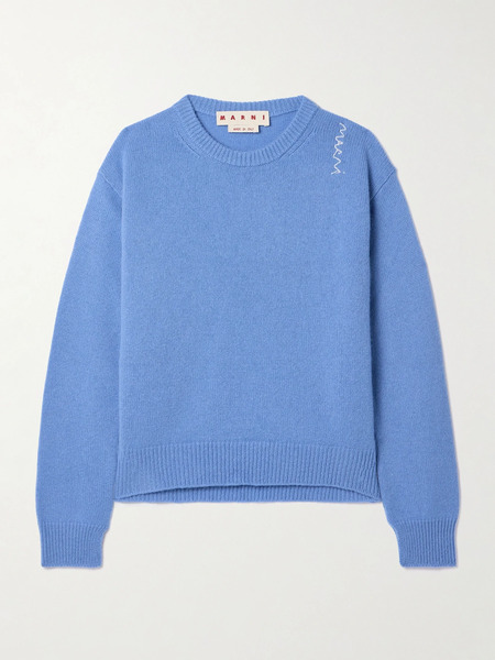  Marni Marni - Embroidered Cashmere Sweater - Blue 