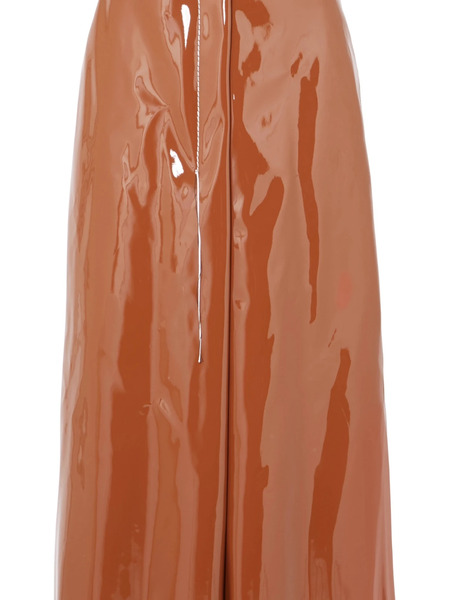  Marni Marni - Faux Patent-leather Midi Skirt - Tan 