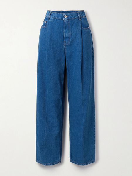  Marni Marni - Pleated Low-rise Wide-leg Jeans - Royal Blue 