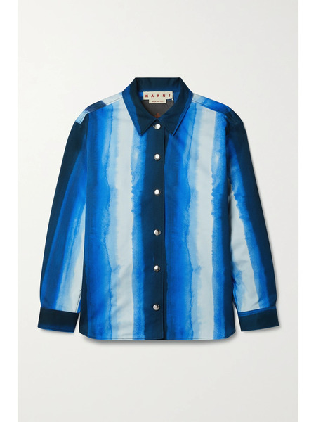  Marni Marni - Striped Cotton-twill Shirt - Royal Blue 