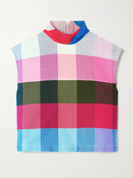  Marrakshi Life Marrakshi Life - Checked Cotton-blend Turtleneck Top - Multi 