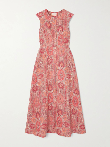  Marta Ferri Marta Ferri - Pleated Printed Linen Vest - Red 