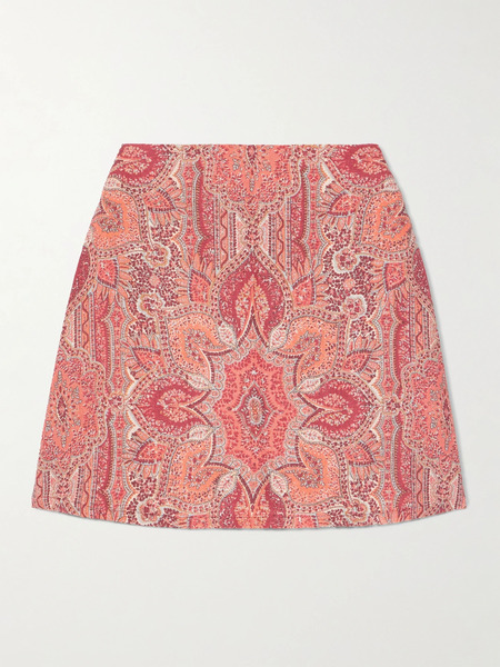  Marta Ferri Marta Ferri - Printed Linen Mini Skirt - Red 