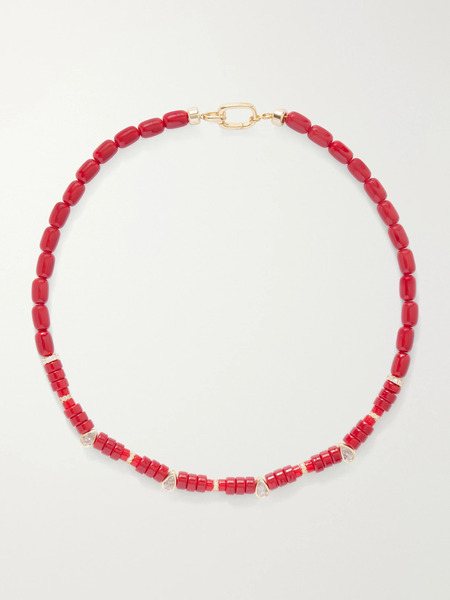  Martha Calvo Martha Calvo - Alba Gold-plated Glass Necklace - Red 