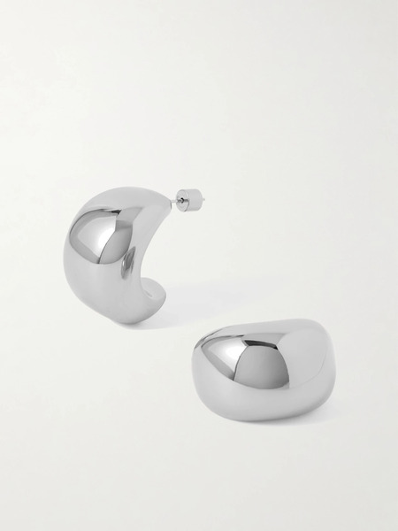  Martha Calvo Martha Calvo - Jordyn Rhodium-plated Hoop Earrings - Silver 