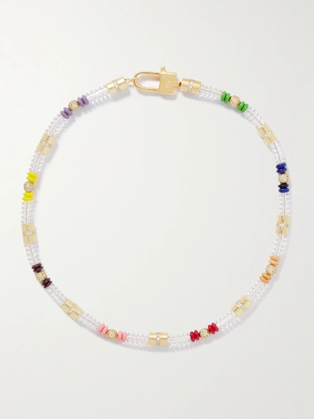  Martha Calvo Martha Calvo - Translucence Gold-plated, Enamel And Crystal Necklace - Multi 