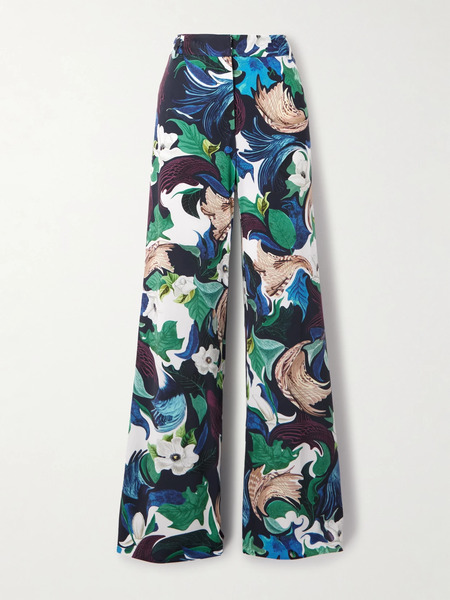  Mary Katrantzou Mary Katrantzou - Bryne Printed Stretch-jersey Wide-leg Pants - Blue 