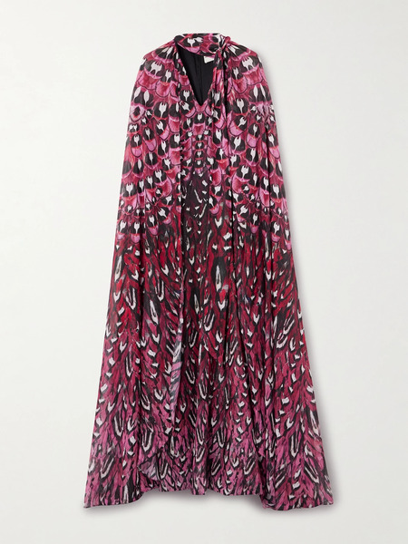  Mary Katrantzou Mary Katrantzou - Printed Chiffon Gown - Pink 