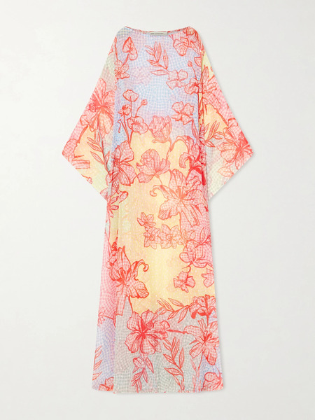  Mary Katrantzou Mary Katrantzou - Printed Fil Coupé Organza Kaftan - Multi 