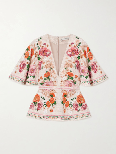  Mary Katrantzou Mary Katrantzou - Printed Jersey Blouse - Pink 