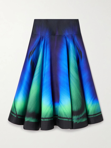  Mary Katrantzou Mary Katrantzou - Printed Twill Midi Skirt - Blue 