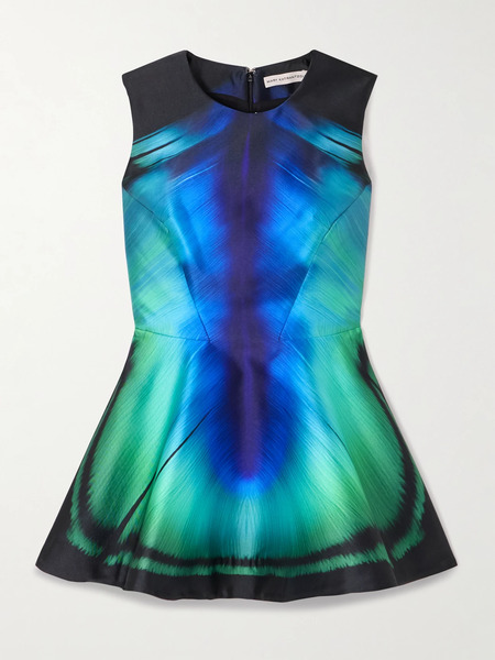  Mary Katrantzou Mary Katrantzou - Printed Twill Peplum Blouse - Blue 