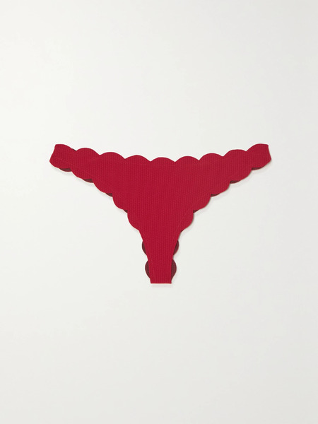  Marysia Marysia - North Reversible Scalloped Seersucker Bikini Briefs - Red 