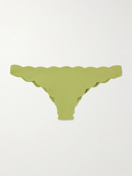  Marysia Marysia - North Scalloped Seersucker Bikini Briefs - Green 