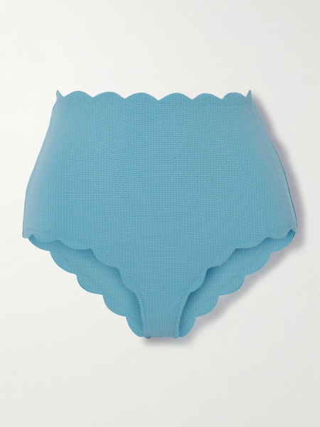  Marysia Marysia - Santa Monica Scalloped Seersucker Bikini Brief - Blue 