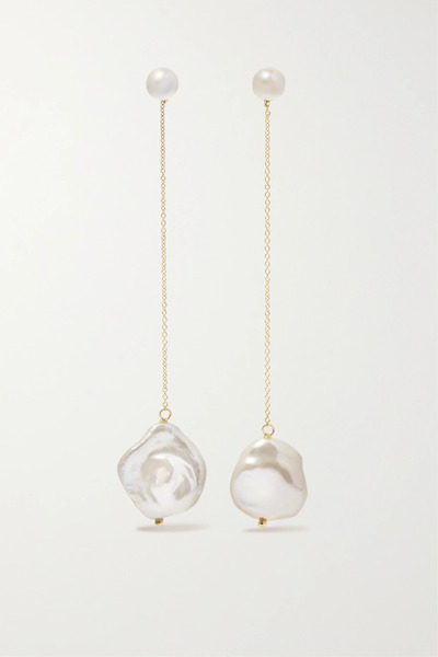  Mateo Mateo - Duality 14-karat Gold Pearl Earrings - Off-white 