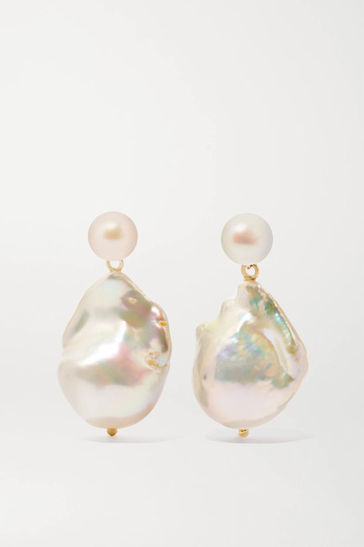  Mateo Mateo - Duality 14-karat Gold Pearl Earrings - One Size 