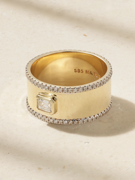  Mateo Mateo - Edge Cigar 14-karat Gold Diamond Ring - 6 