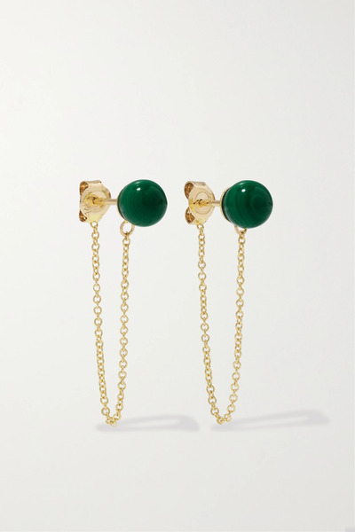  Mateo Mateo - 14-karat Gold Malachite Earrings - Green 