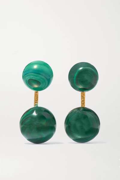  Mateo Mateo - 14-karat Gold Malachite Earrings - One Size 