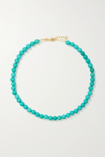  Mateo Mateo - 14-karat Gold Turquoise Anklet - One Size 