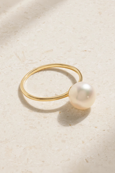  Mateo Mateo - Pearl Dot 14-karat Gold Pearl Ring - 7 