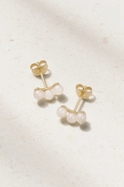  Mateo Mateo - Trio 14-karat Gold Pearl Earrings - One Size 