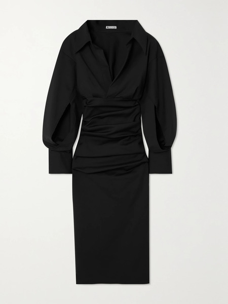  Maticevski Maticevski - Indicate Draped Cutout Stretch-jersey Midi Dress - Black 