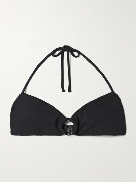  Matteau Matteau - Embellished Stretch Recycled Halterneck Bikini Top - Black 