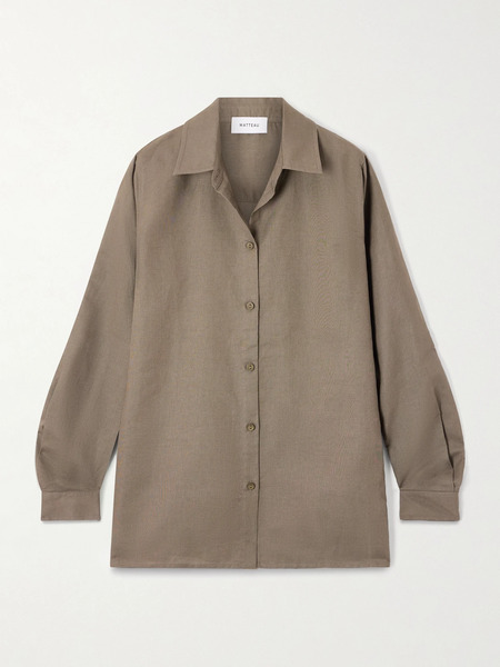  Matteau Matteau - Linen And Cotton-blend Shirt - Dark Green 