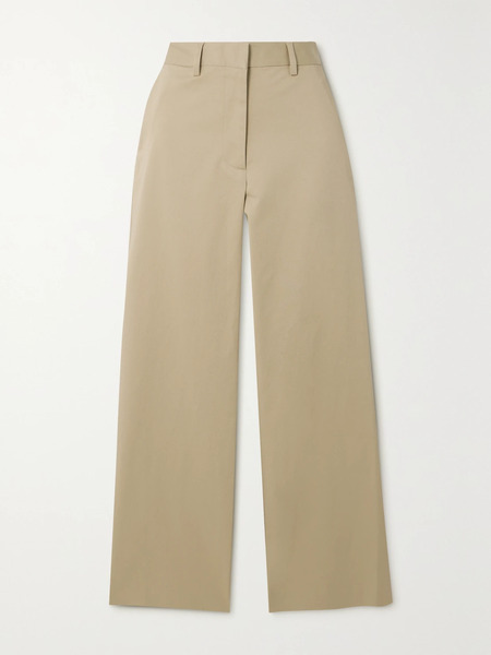  Matteau Matteau - + Net Sustain Organic Cotton-blend Twill Straight-leg Pants - Beige 