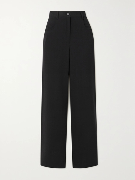  Matteau Matteau - + Net Sustain Wool-blend Crepe Straight-leg Pants - Black 